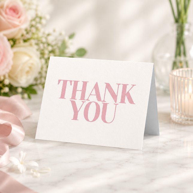 Remerciements Carte de remerciement lettre rose (Créateur téléchargé)