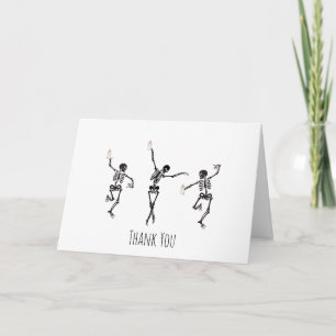 Remerciements Carte de remerciement Little Boo Dancing Skeletons
