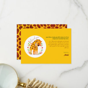 Remerciements Carte de remerciement Maman et bébé girafe