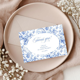 Remerciements Carte de Remerciement Mariage Classique Navy Roses