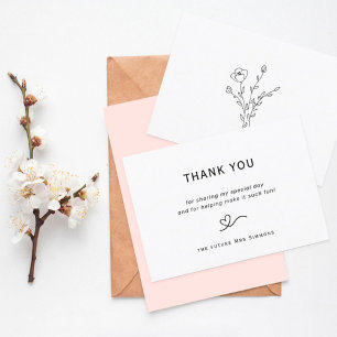 Remerciements Carte de remerciement moderne simple florale pour