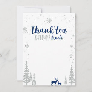 Remerciements Carte de remerciement Navy & Silver Winter Wonderl