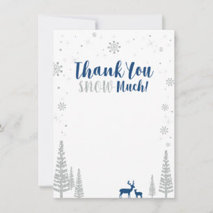 Remerciements Carte de remerciement Noël Bleu & Argent Wonderlan
