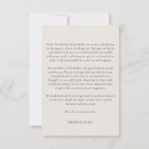 Carte de remerciement Oak & Ivory
