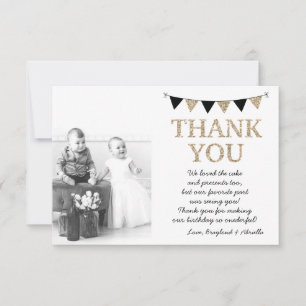 Remerciements Carte de remerciement Onederful pour jumeaux, pail