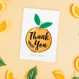 Remerciements Carte de remerciement orange Custom Cutie