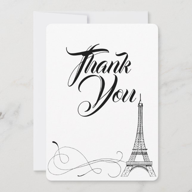 Remerciements Carte de remerciement Parisian Doodles (Devant)