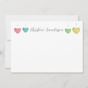 Remerciements Carte de remerciement personnalisée avec coeurs en