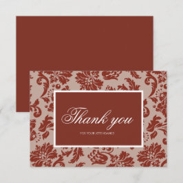 Remerciements Carte de remerciement personnalisée cuivre rouille