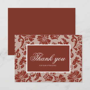 Remerciements Carte de remerciement personnalisée cuivre rouille