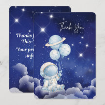 Carte de remerciement personnalisée d'astronaute
