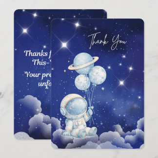 Remerciements Carte de remerciement personnalisée d'astronaute
