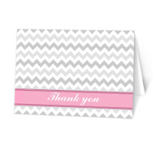 Carte de remerciement personnalisée grise Chevron 