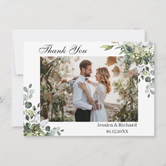 Remerciements Carte de remerciement photo aquarelle Eucalyptus
