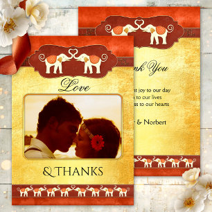Remerciements Carte de remerciement photo éléphants indiens