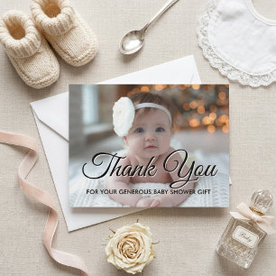 Remerciements Carte de remerciement photo pour baby shower moder