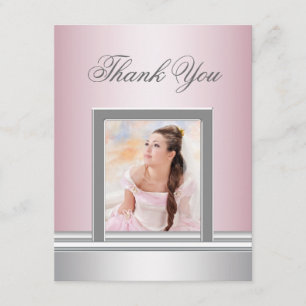 Remerciements Carte de remerciement photo rose RSVP tout usage