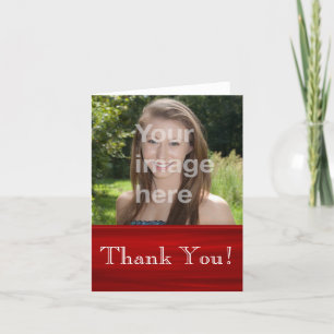 Remerciements Carte de remerciement photo rouge rubis