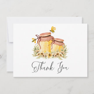 Remerciements Carte de remerciement plate aquarelle Oh Babee Bee