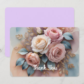 Remerciements Carte de remerciement plate avec fond de fleurs