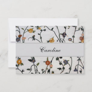 Remerciements Carte de remerciement plate avec vignes brodées