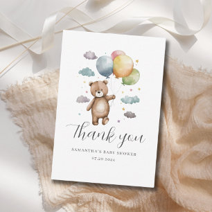 Remerciements Carte de remerciement plate pour Baby Shower Ours 