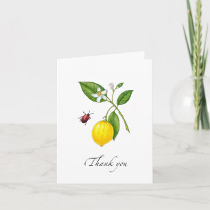 Remerciements Carte de remerciement pliée à motif de citron à l'