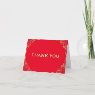 Remerciements Carte de remerciement pliée avec cadre à paillette