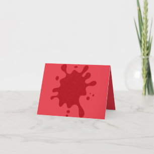 Remerciements Carte de remerciement pliée avec encre rouge tomat