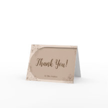 Carte de remerciement pliée Beige Bohème