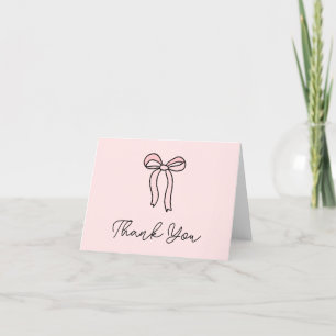 Remerciements Carte de remerciement pliée Coquette Rose