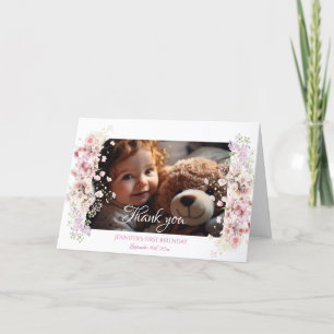 Remerciements Carte de remerciement pliée pour anniversaire fée