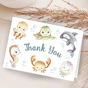 Remerciements Carte de remerciement pliée pour Baby Shower "Sous