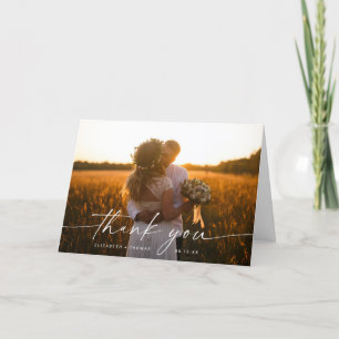 Remerciements Carte de remerciement pliée pour photo de mariage 