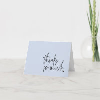 Carte de remerciement pliée Simple Script Bleu Cla