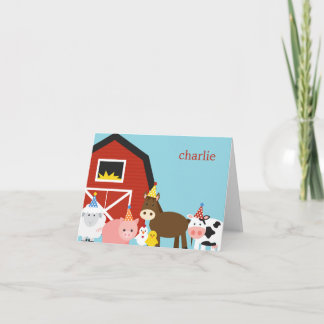 Remerciements Carte de remerciement pour animaux de ferme