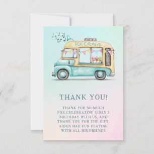 Remerciements Carte de remerciement pour anniversaire de camion