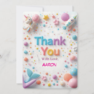 Remerciements Carte de remerciement pour anniversaire d'enfant
