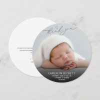 Carte de remerciement pour annonce de naissance av