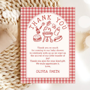 Remerciements Carte de remerciement pour Baby Q Baby Shower BBQ 