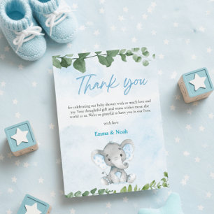Remerciements Carte de remerciement pour baby shower à l'aquarel
