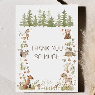 Remerciements Carte de remerciement pour Baby Shower Animaux de