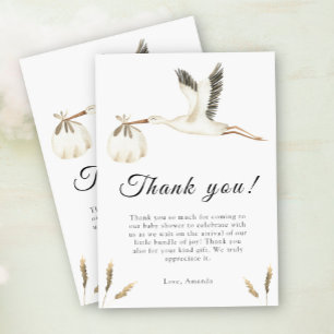Remerciements Carte de remerciement pour baby shower aquarelle c