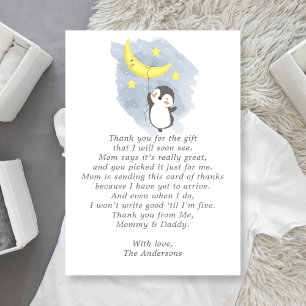 Remerciements Carte de remerciement pour Baby Shower aquarelle L