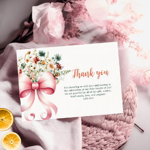 Remerciements Carte de Remerciement pour Baby Shower avec un Nœu