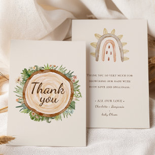 Remerciements Carte de Remerciement pour Baby Shower Boho Dinosa