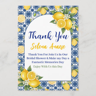 Remerciements Carte de remerciement pour Baby Shower Citron
