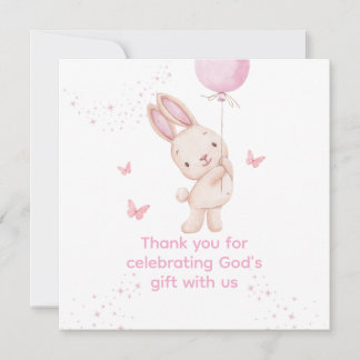 Remerciements Carte de remerciement pour Baby Shower fille rose