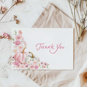 Remerciements Carte de remerciement pour Baby Shower Floral Citr