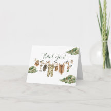 Carte de remerciement pour Baby Shower Garçon Chas